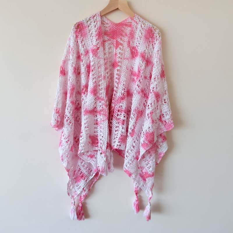Cardigan ouvert sur le devant de style ethnique pour femmes, châle d'été pour climatisation, couverture de plage pour voyage.