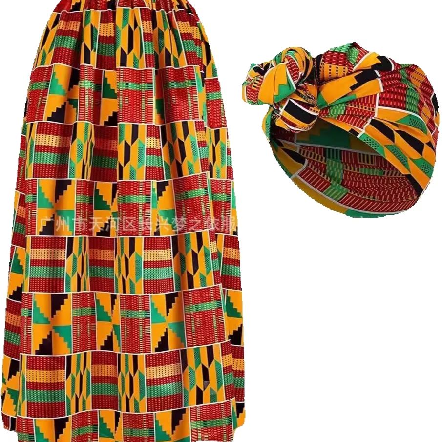 Robes africaines femmes jupe à franges Kente