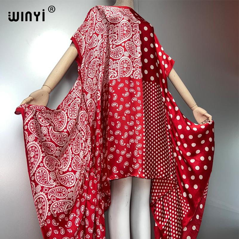 WINYI Robe de plage bohème pour femmes, mode estivale, soirée, tenue de plage, kaftan africain, robe de vacances à col unique, sexy et élégante.