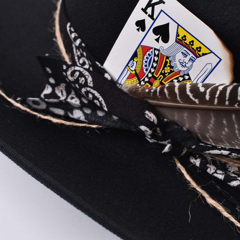 Chapeau de Cowboy occidental fait à la main pour femmes, chapeau de Cowgirl Vintage à gros bord, Cloche pour hommes, casquettes d'église