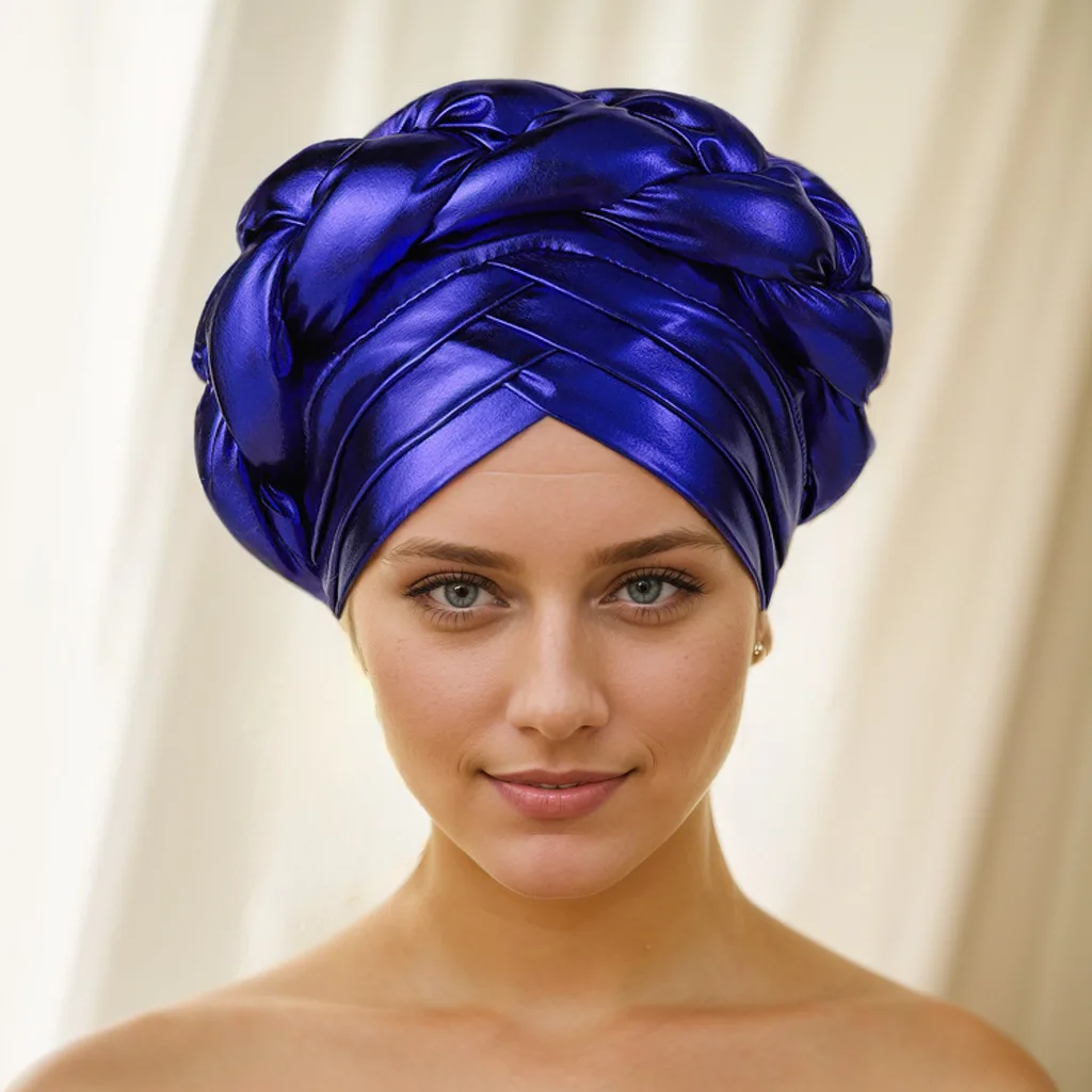Turban Africain Enveloppé pour Femme, Hijab Musulman Arabe, Casquette, Coiffure, Sauna Africain, Chapeau Cravate, Accessoires pour Cheveux