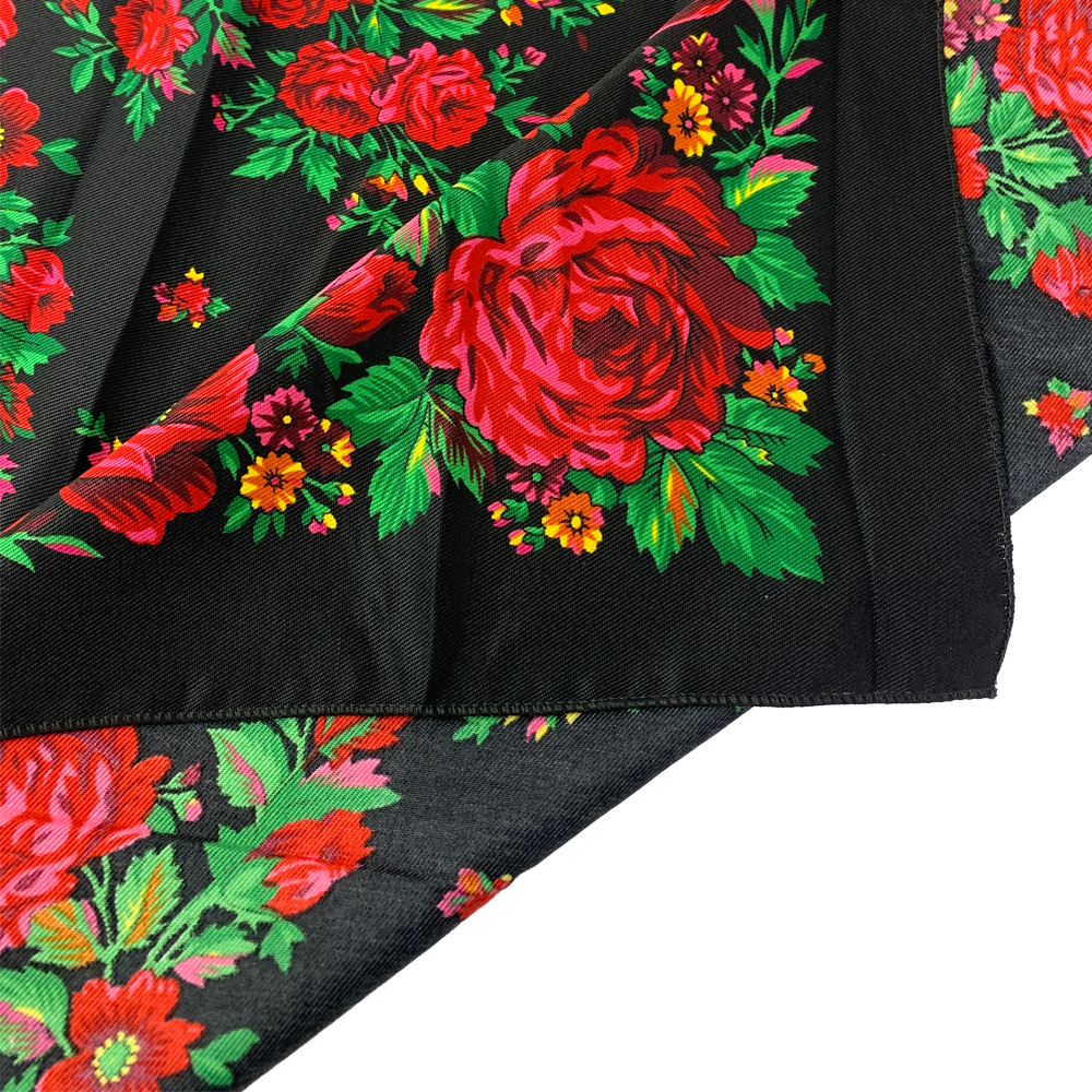 Écharpe carrée à fleurs russes pour femme, bandana imprimé fleuri de luxe, bandeau de sauna, écharpes, petit mouchoir, bandeau Babushka, 70x70cm