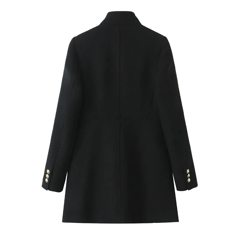Manteau en laine automne mode noir manteau Long élégant et joli manteaux pour femmes américain rétro vêtements d'extérieur d'automne manteaux urbains