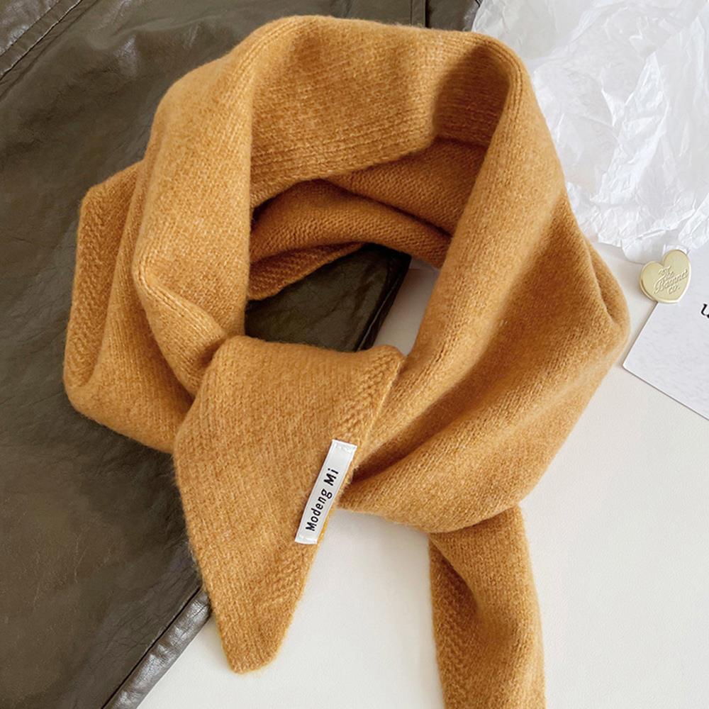 Niche laine écharpe pour femmes belle dame Triangle foulard tout-match tricoté silencieux foulard couleur unie châle écharpe
