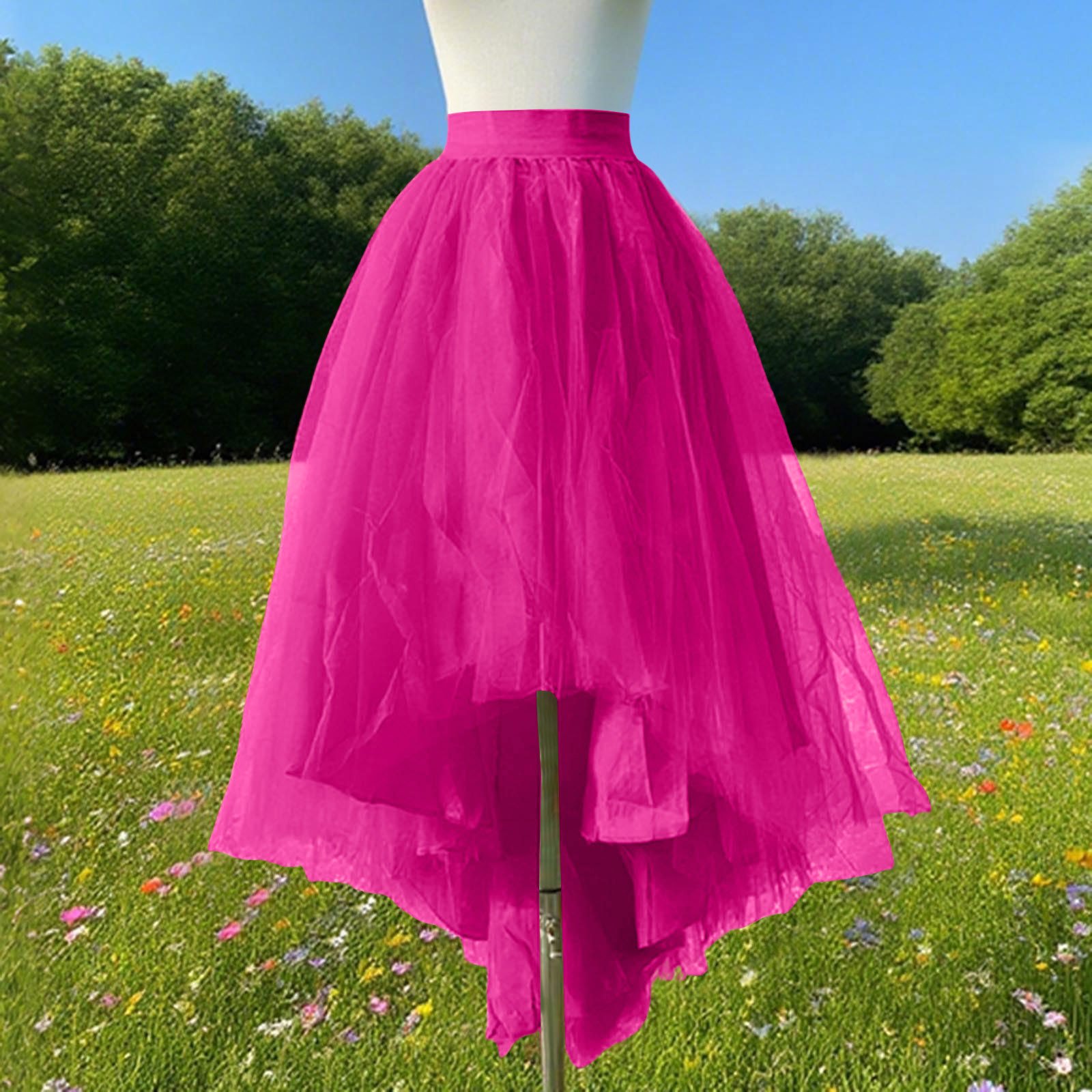 Jupe Tutu Asymétrique Multicouche Unie pour Femme, Nouvelle Collection 2026, Idéale pour Soirées, Carnavals, Fêtes Fantaisie et Costumes de Rave - Faldas