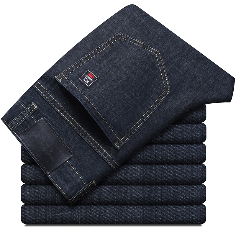 Été nouveau élastique hommes jean mode confortable affaires droite Stretch coton décontracté Denim pantalon marque mâle mince pantalon