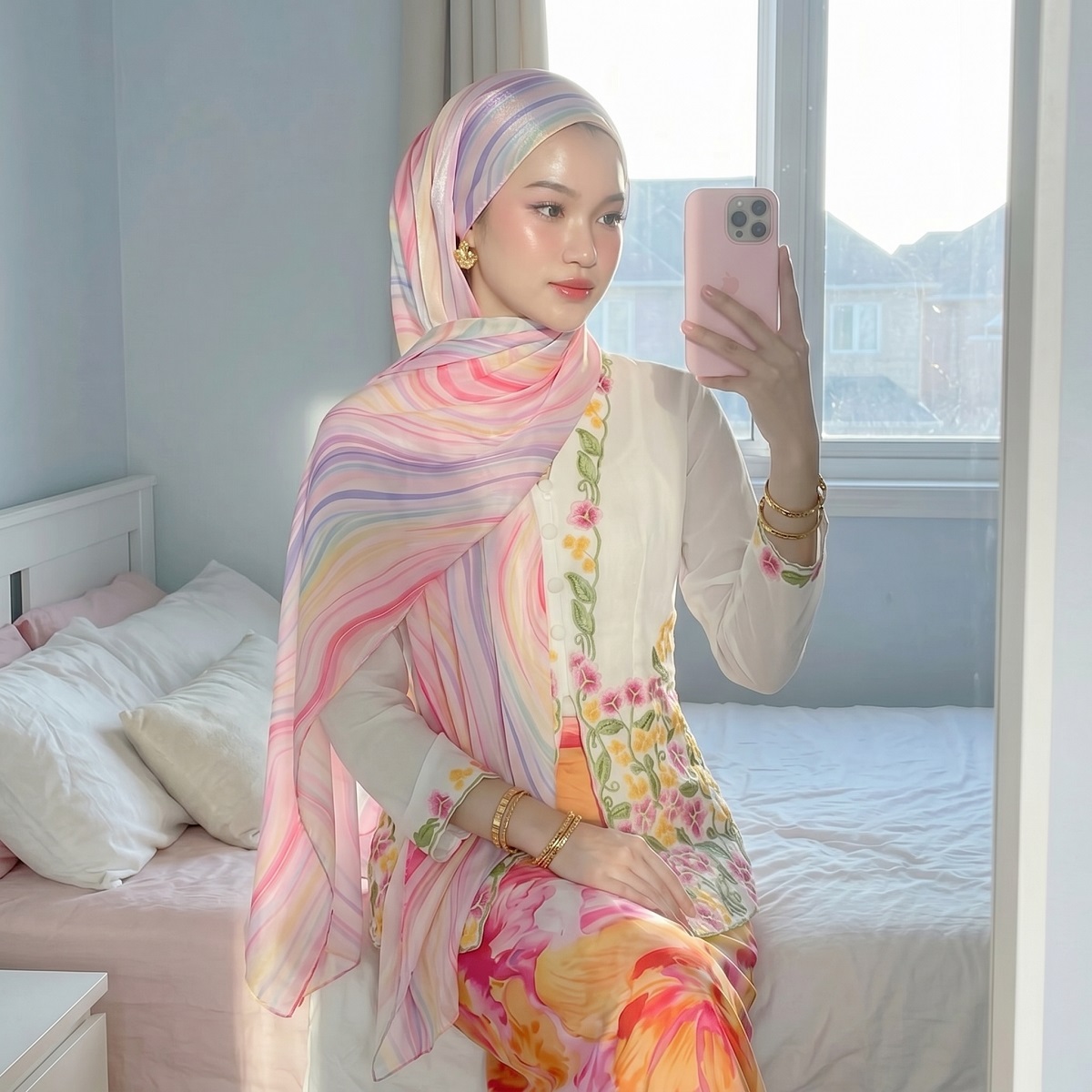 Nouveau hijab imprimé en mousseline pour femmes musulmanes, châles longs et doux en mousseline, petits fragments floraux, foulard doux, couvre-chefs tendance
