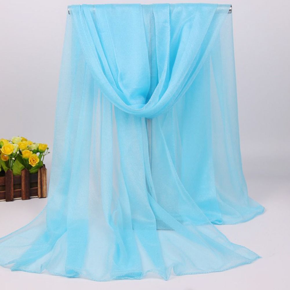 Écharpe en soie légère d'été, châles doux anti-UV, pashmina respirant pour femmes