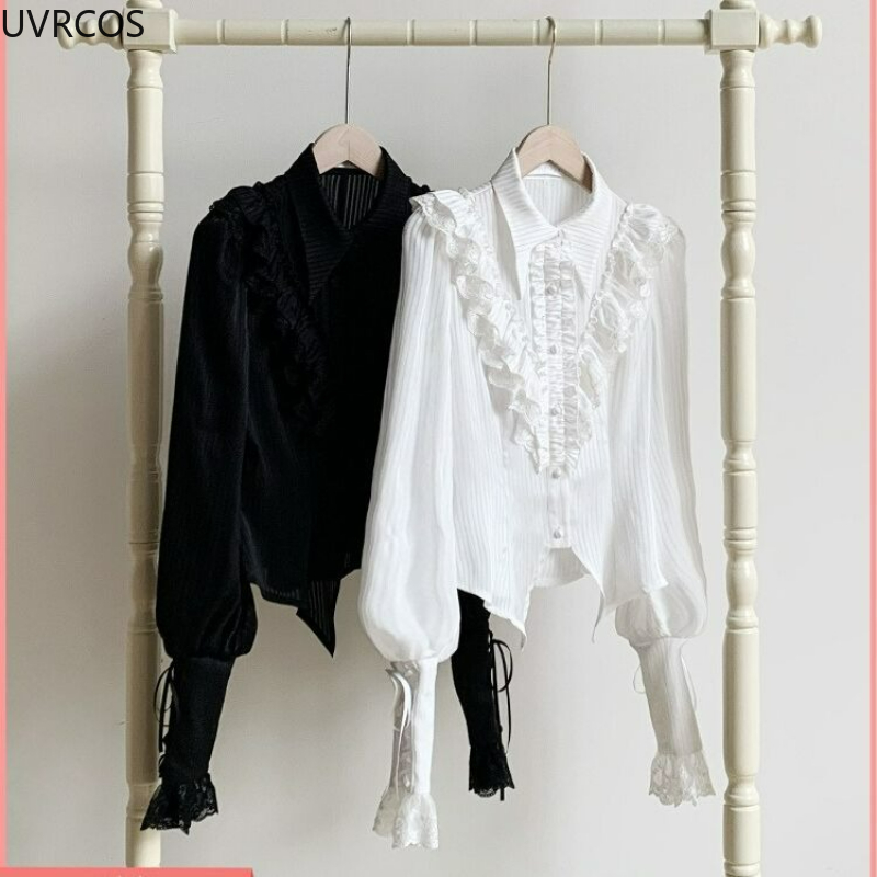 Japonais Kawaii Lolita Blouses femmes victorien Vintage lanterne manches dessus De chemise Y2k esthétique Cospaly JK Blusas Mujer De Moda