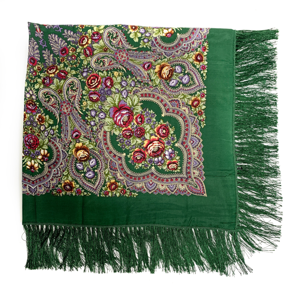 135*135 cm femmes russe National carré écharpe ukrainienne frangée Banadna mouchoir ethnique châles Babushka bandeau