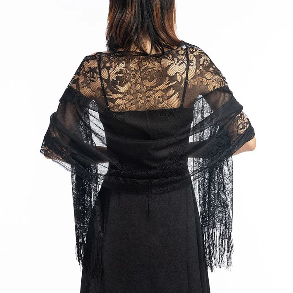 Robe de Soirée en Dentelle Transparente pour Femme, Châle Creux, Patients, Demoiselle d'Honneur, Enveloppes en Maille, Capes de Mariage, Châles de ix