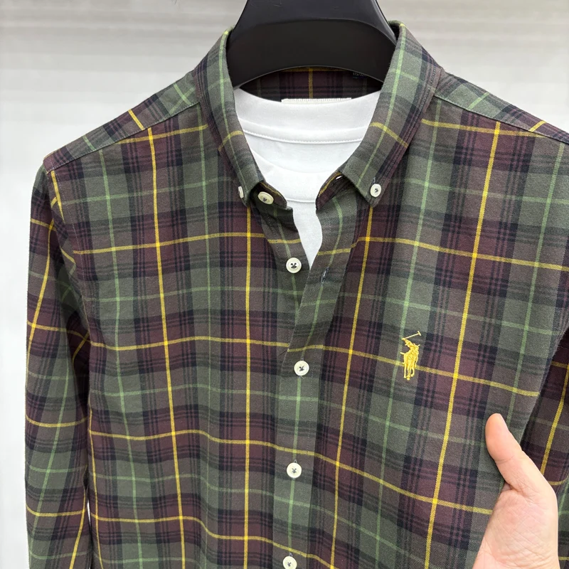 Marque de luxe broderie 100% coton chemise à manches longues hommes nouvelle chemise hommes décontracté haut ample hommes d'affaires