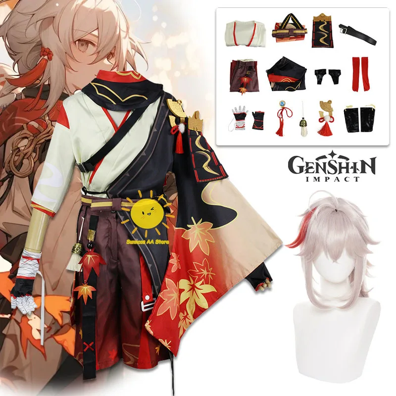 Kaedehara Kazuha Cosplay jeu Cosplay Kaedehara Kazuha Costumes uniforme Halloween carnaval Costume vêtements perruque ensemble femmes hommes