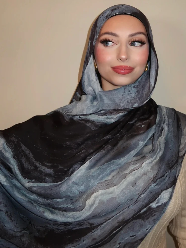 Nouveau Aquarelle Hijabs pour femmes imprimé fleuri Hijab écharpe respirant doux longue mode foulards foulard Paisley musulman