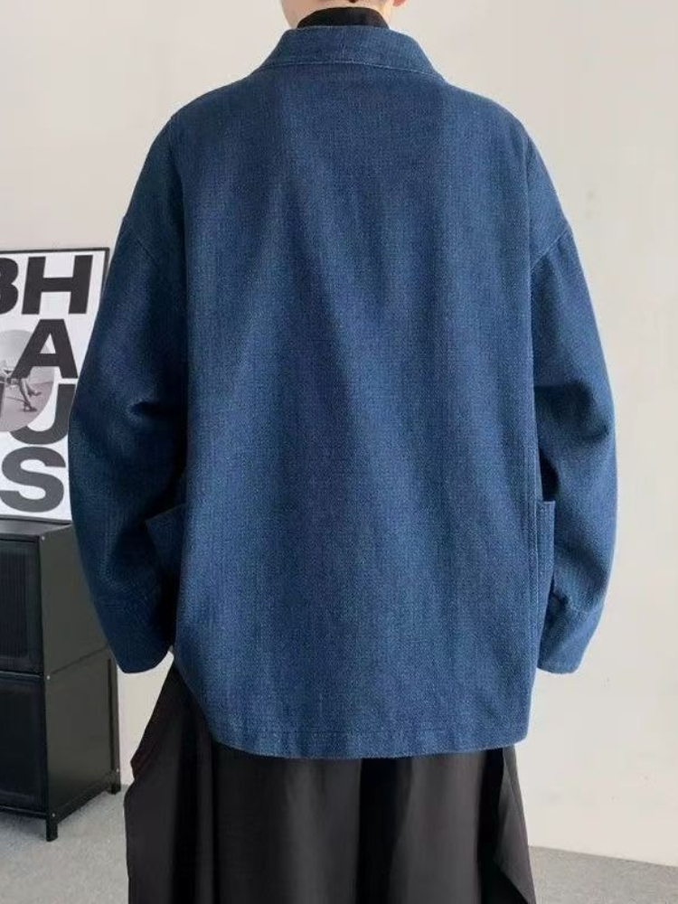 Manteau en jean Vintage de Style japonais pour hommes et femmes, unisexe, surdimensionné, quotidien, tendance, printemps-automne, veste en jean, Cardigan à manches longues