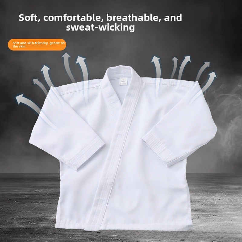 Uniforme d'arts martiaux pour adultes en coton et polyester, absorbant et respirant, vêtements d'entraînement spéciaux pour le karaté et autres sports
