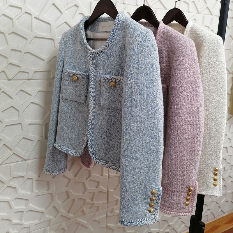 Manteau en laine pour femmes, court et élégant, en Tweed, Style français, haut de gamme, inspiré, nouvelle collection automne hiver 2025