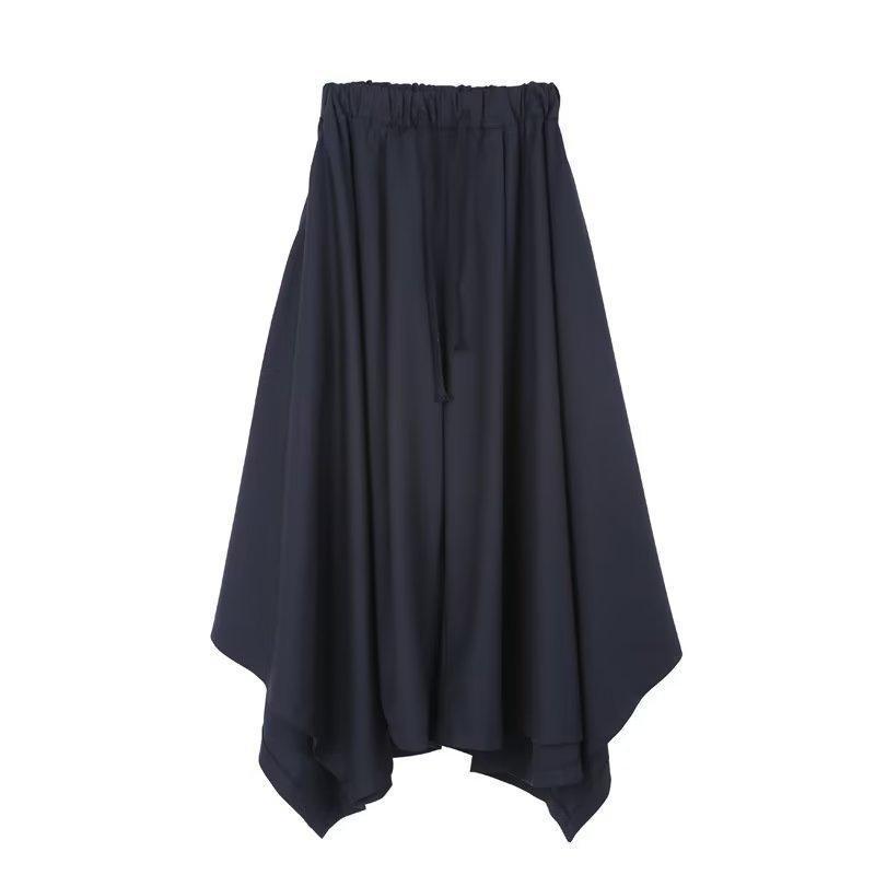 Pantalon large asymétrique pour homme, style cloche, décontracté, en polyester, tendance été