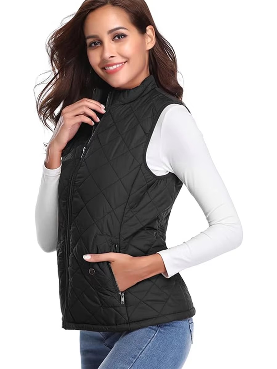 Gilet sans manches pour femme, veste matelassée en coton, gilet chaud, mode hiver, col montant, manteaux unisexes, vêtements décontractés