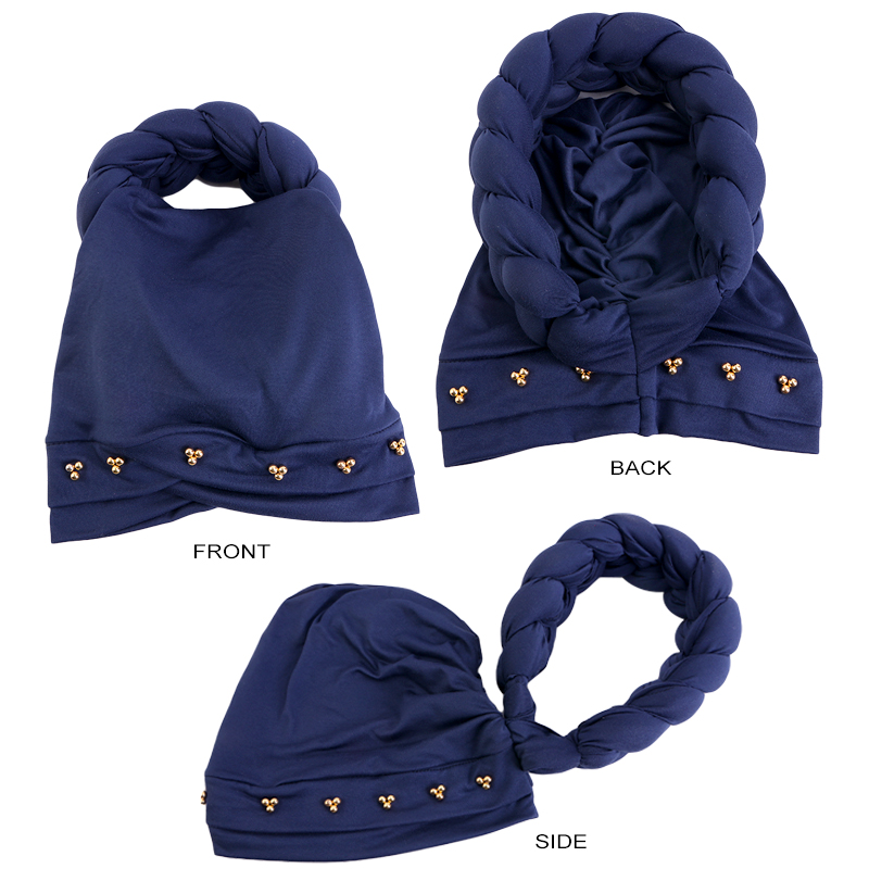 Casquettes Turban tressées pour femmes, couvre-chef musulman, foulard, Bonnet, bandeau, chapeau indien africain, accessoires pour cheveux