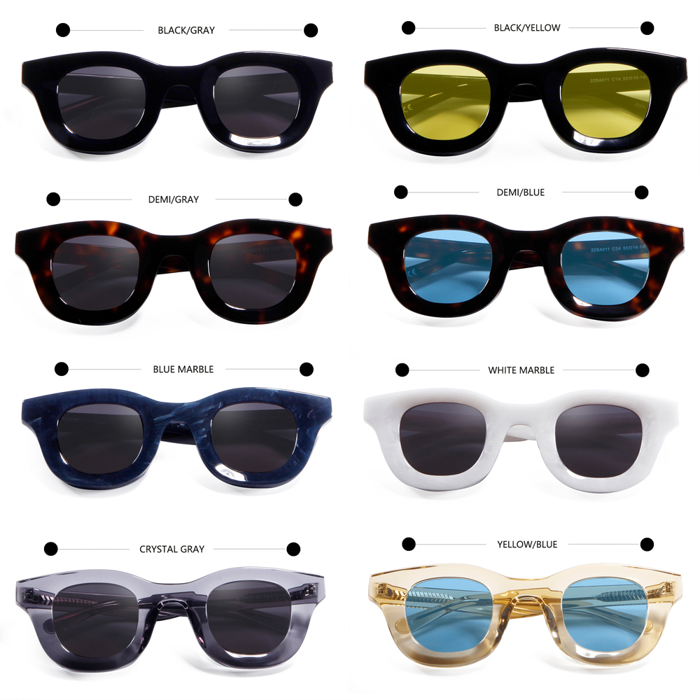 Marque Designer lunettes De Soleil rondes hommes femmes évidé épais acétate lunettes De Soleil Style Hip-Hop Lunette De Soleil Homme