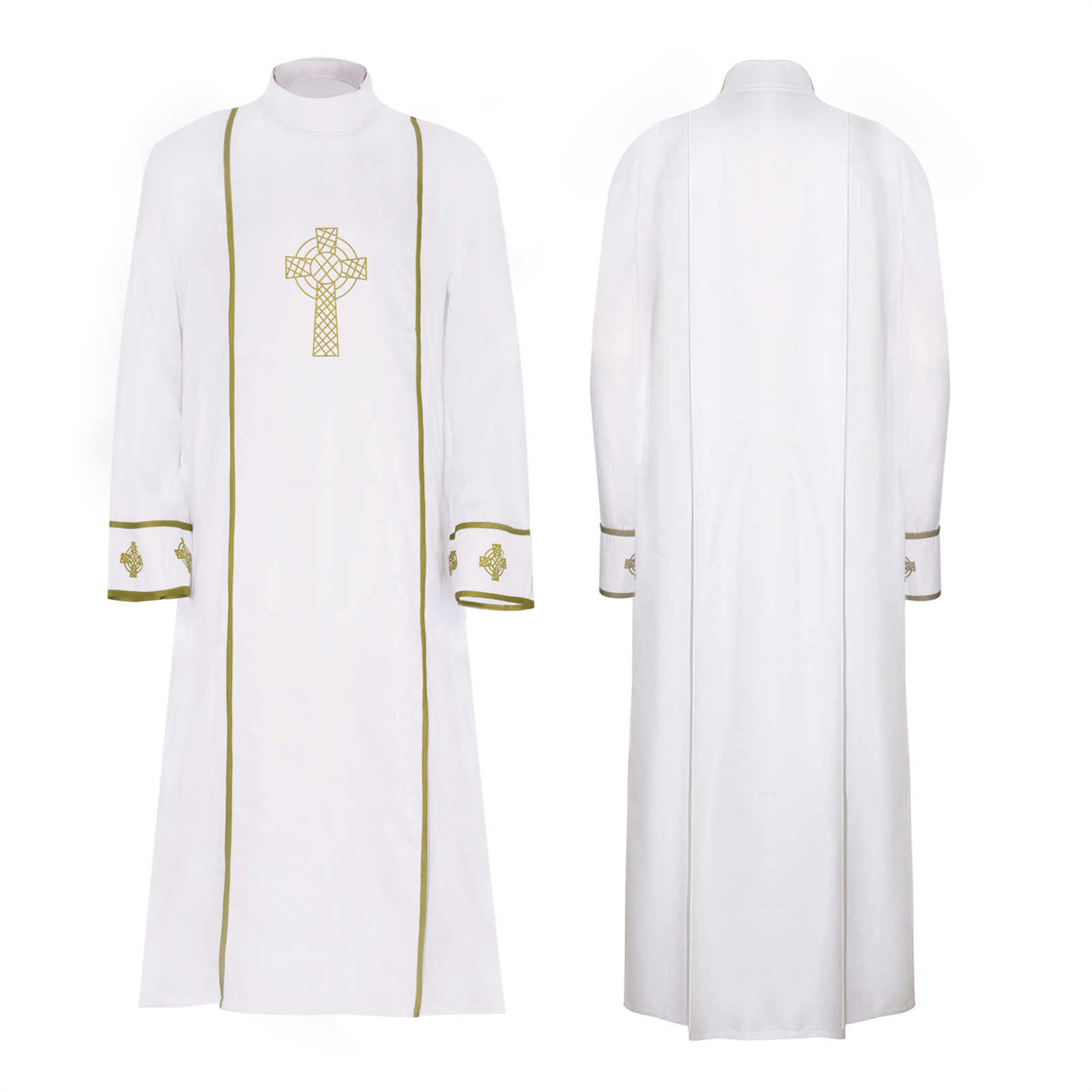 Robe de Prêtre Blanche, Toge Catholique, Costume de Pasteur, Tenue de Prêtre pour Halloween, Cosplay, Uniforme de Prière, Robe Vintage