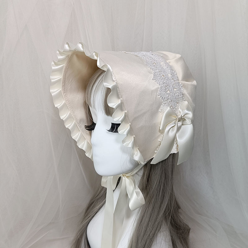 Bonnet en dentelle multicouche victorienne Vintage, chapeau gothique Lolita pour femmes et filles, chapeau de Cosplay de demoiselle d'honneur, couvre-chef