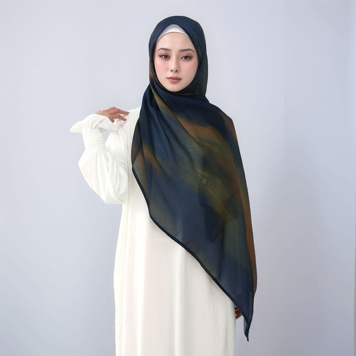 Nouveau musulman Hijabs lin coton femmes aquarelle impression islamique écharpe Shwal mode foulards Abaya foulard tête enveloppement 180*70 cm