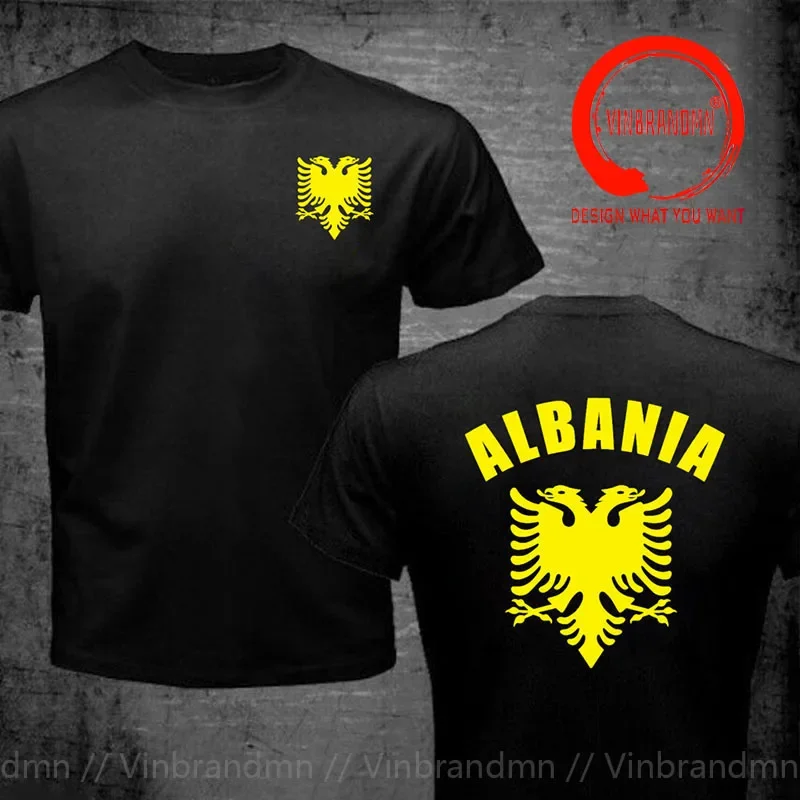 T-shirt albanais blason JA ian Feel Story Eagle pour homme, col rond, manches courtes, vêtements Harajuku, mode