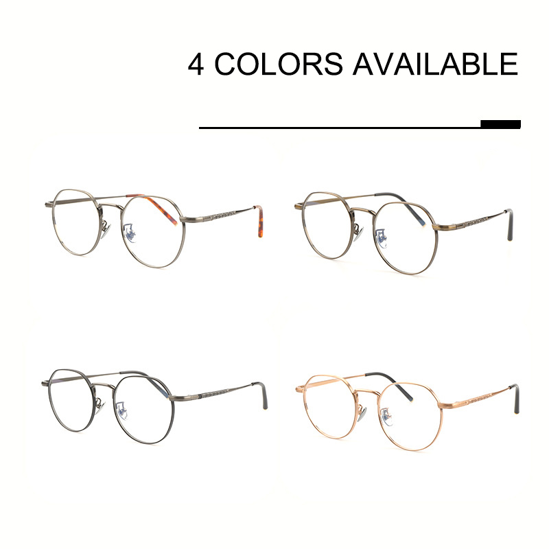 Monture de lunettes en métal Vintage faite à la main japonaise pour hommes lunettes rondes ultralégères femmes lunettes de conception de marque classique K01T