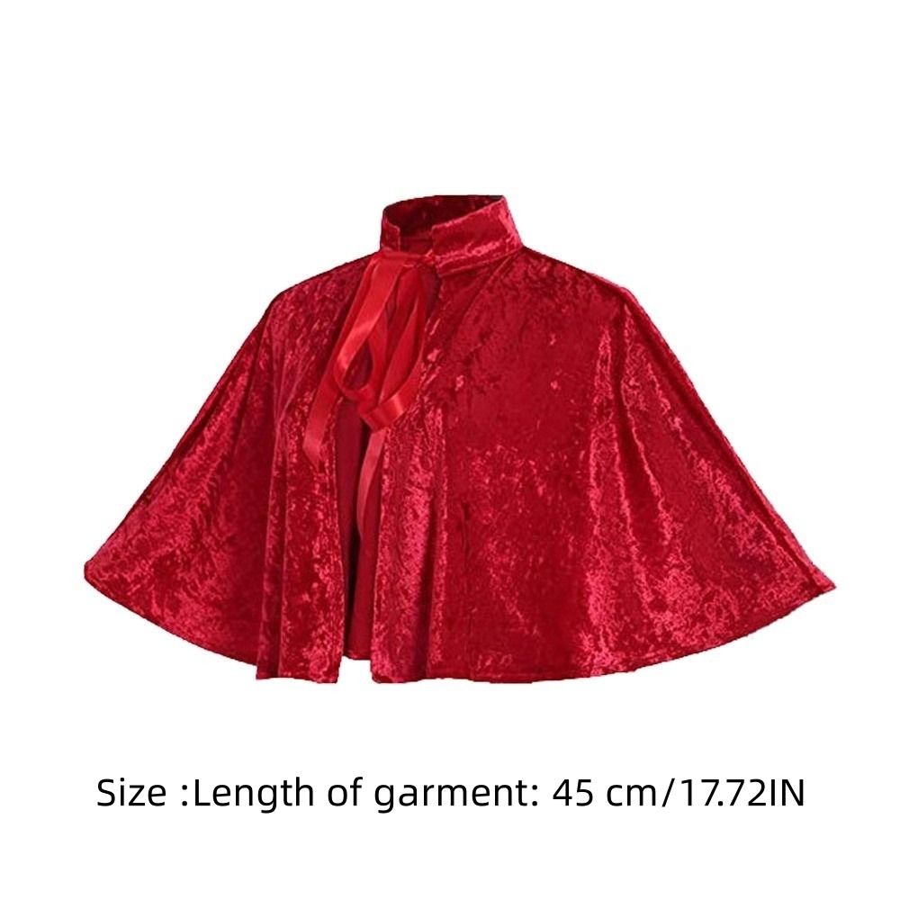 Nouvelle Cape en Velours Vintage pour Cosplay, Châle Gothique Court de Sorcière pour Fête de Carnaval Victorien, Manteau Châle pour Femme Adulte