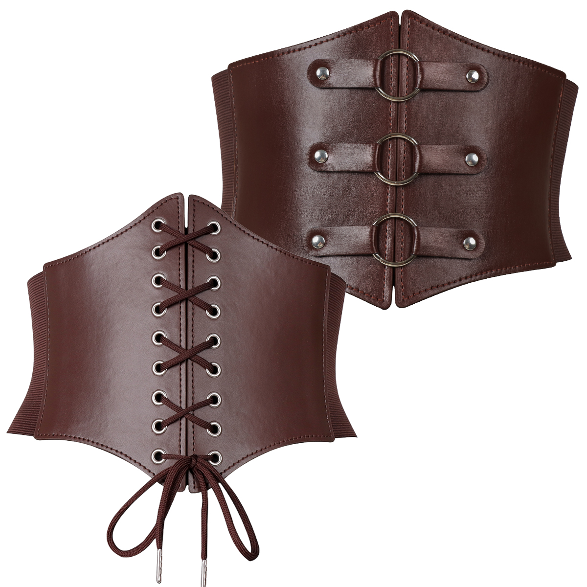 Ceinture Corset Femme Super Large en Cuir PU, Bandeau Amincissant Élastique Taille Haute Polyvalent pour Usage Quotidien, Type Bustier Corset