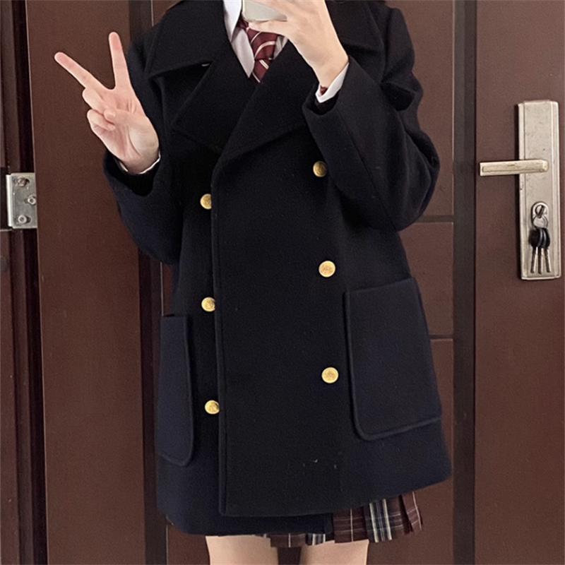 Manteau japonais à manches longues pour femmes, doux et décontracté, veste à Double boutonnage, Style Preppy Jk Harajuku, vêtements d'automne pour filles, 2025