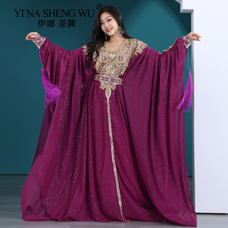 Costume de danse du ventre pour femme, robe longue, performance financière, balançoire tribale, jupe khaleegy, vêtements de scène, robe de danse du ventre, nouveau