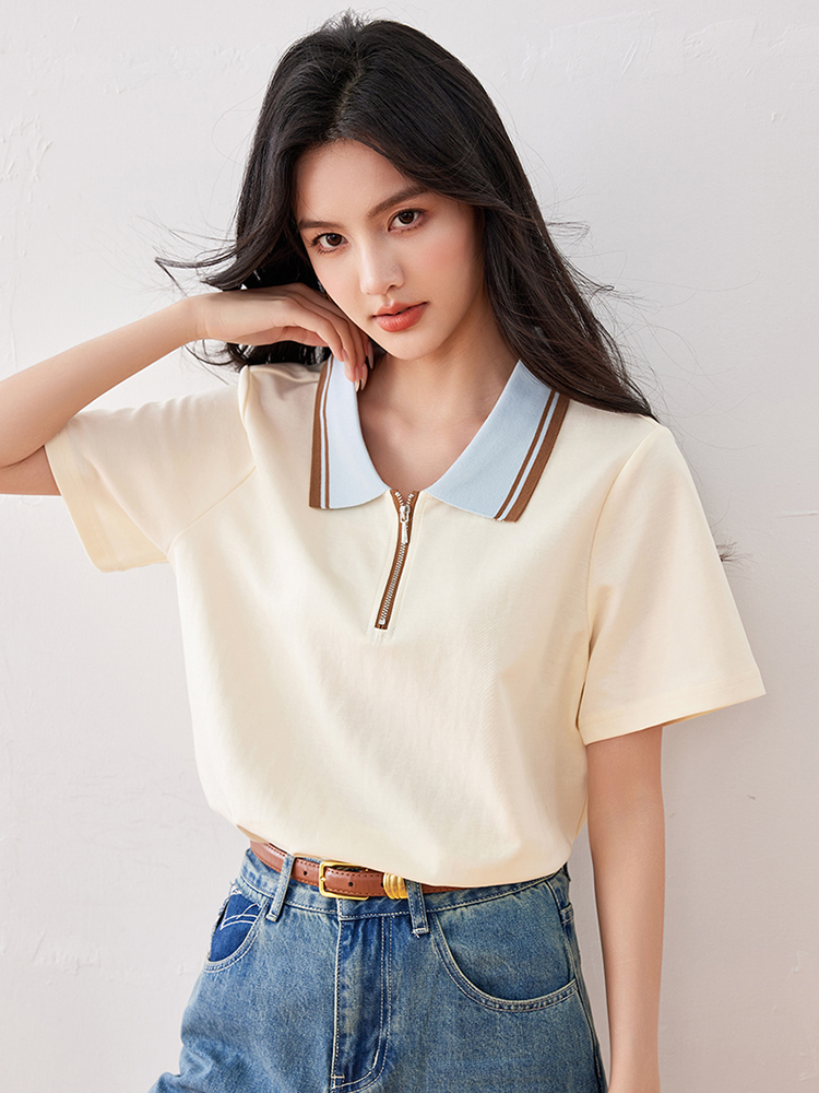 T-shirt à manches courtes de style coréen pour femmes, mode d'été, design de niche, décontracté, tempérament en Y, commConsulT-shirt