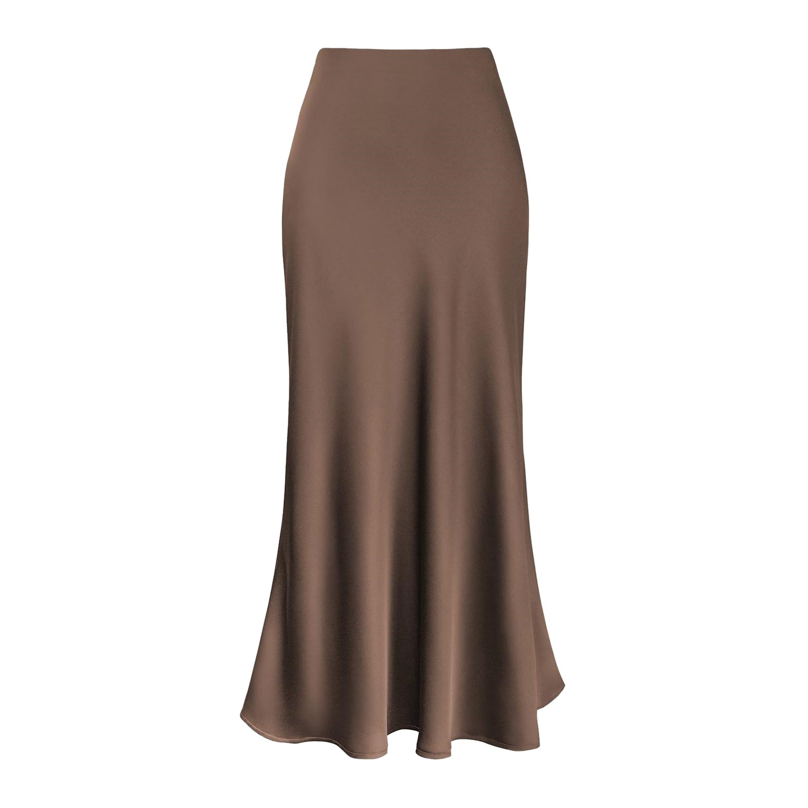 Jupes élégantes en Satin de soie pour femmes, jupe taille haute, nouvelle mode coréenne, ligne a, couleur unie, brillante, pour le bureau