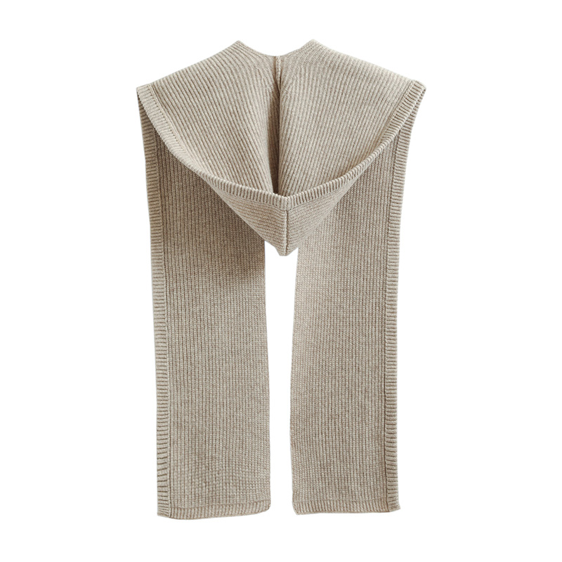 100% laine tricoté écharpe châle pour femmes hiver doux chaud mode à capuche faux col solide multifonctionnel cou plus chaud foulards
