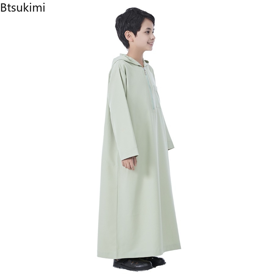 Robe arabe à capuche à manches longues pour garçons du moyen-orient, dubaï, arabie saoudite, dubaï, turquie, vêtements Thobe Abaya décontractés de Style ethnique