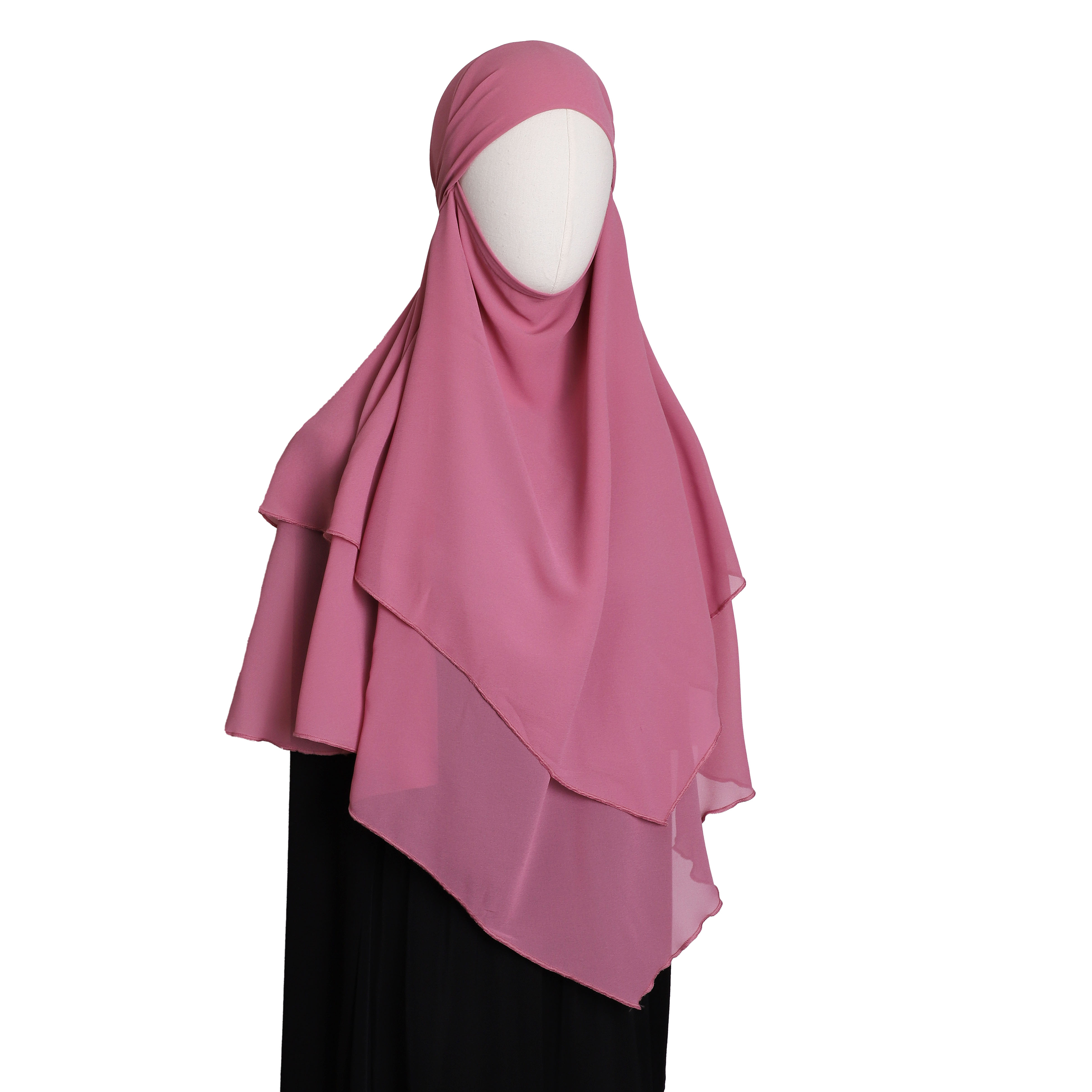 Foulard instantané double couche en mousseline de Malaisie pour femmes musulmanes – Voile respirant en mousseline – Grande vente