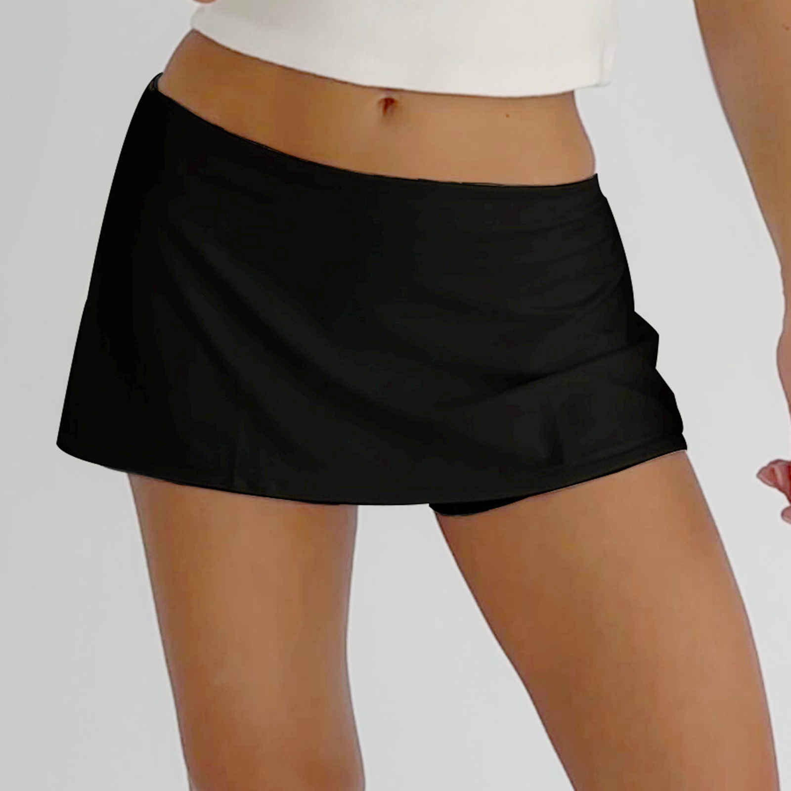 Femmes Mini Skorts D'été Sexy Club Taille Basse Mini Jupe Short Décontracté Mode Élégant Simple Solide Courte Une Ligne Jupe