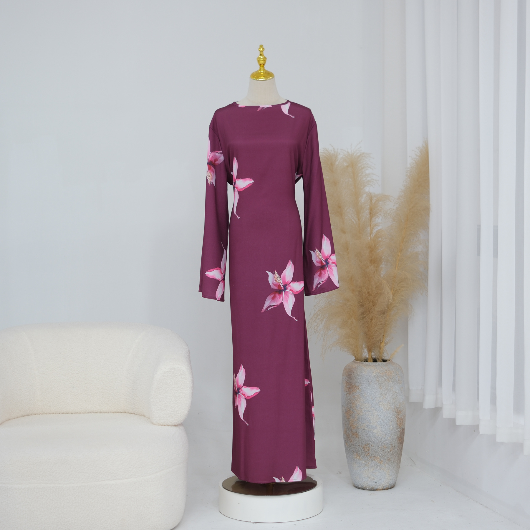 Robe pour femmes, Eid, Abaya musulmane, robes à imprimé floral, Jalabiya, Kaftan, Islam, Vestidos, robe longue arabe, Ramadan, Maroc, Dubaï, Abayas