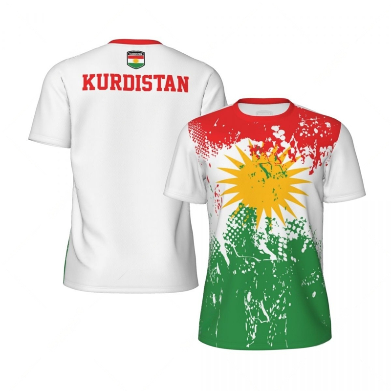 Maillot de Football pour hommes, drapeau du kurdistan, mode emblème National, t-shirt de sport imprimé en 3D, décontracté, surdimensionné, respirant