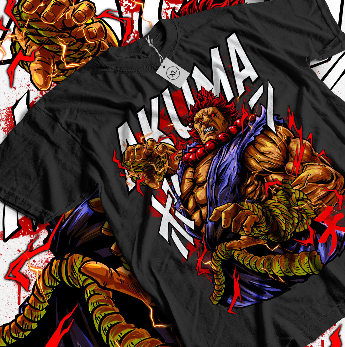 T-shirt graphique Akuma exacki, Karaté, Jeux vidéo, Gastronomie Shirt