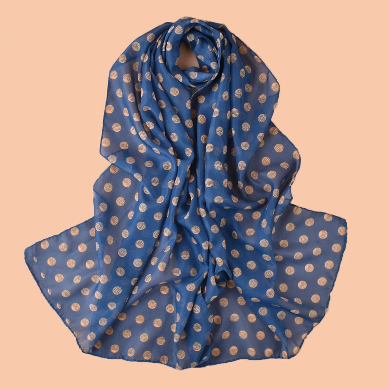 Élégants châles longs pour femmes, écharpes de plage anti-UV, hijabs, bandanas, foulards à pois en soie, écharpes en mousseline pour le cou 50x150cm