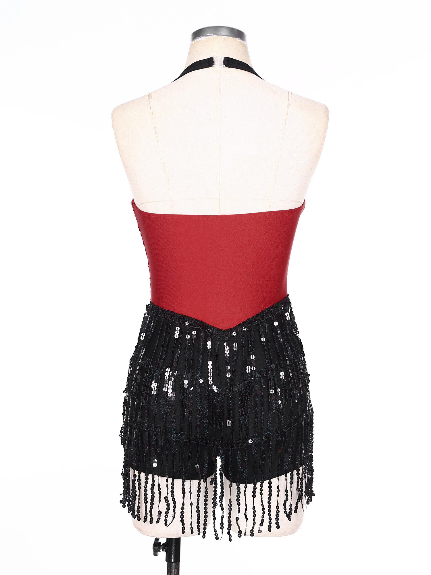 Combinaison Jazz à franges pour femmes, paillettes scintillantes, Costume de danse latine Cha-cha, dos nu, Rumba Tango, justaucorps à franges, vêtements de danse