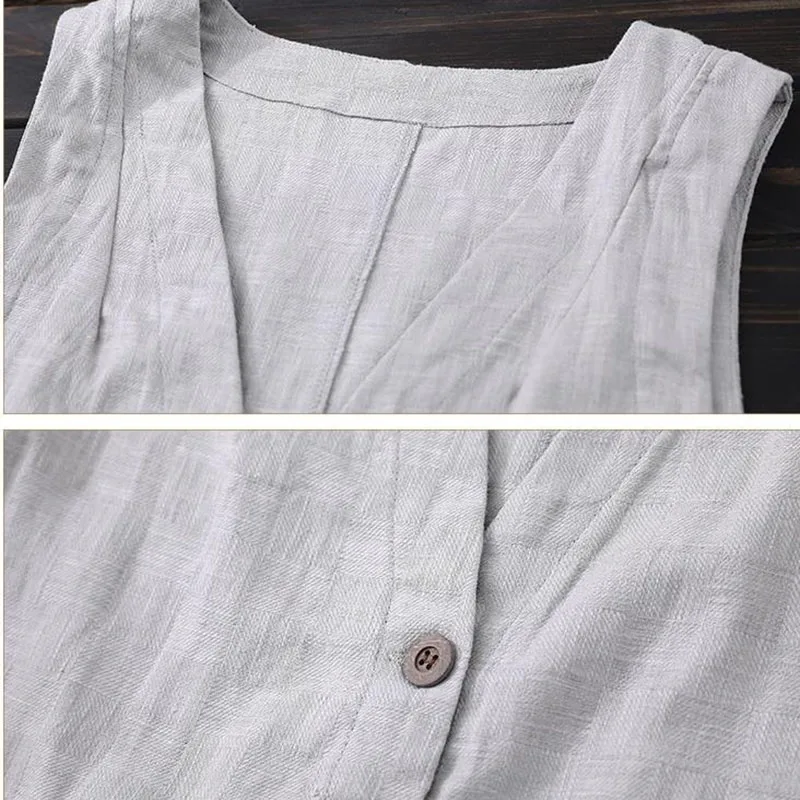 Gilets femmes minimaliste élégant rétro été Chic mode tout-match femmes gilet sans manches loisirs simple boutonnage dames vêtements d'extérieur