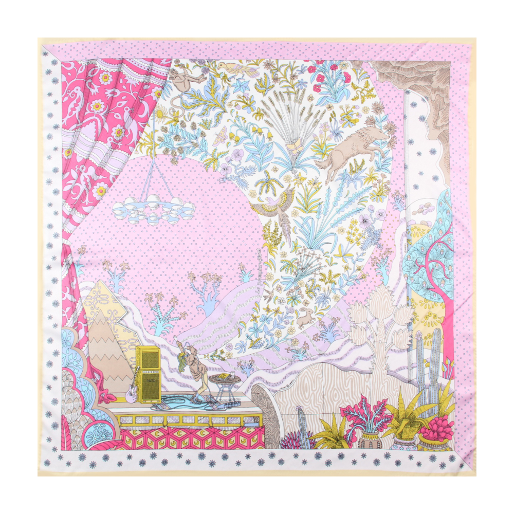 90CM plantes d'animaux imprimer sergé foulard en soie femmes châles carrés marque Hijabs écharpe Bandana léopard fait à la main frisé foulards