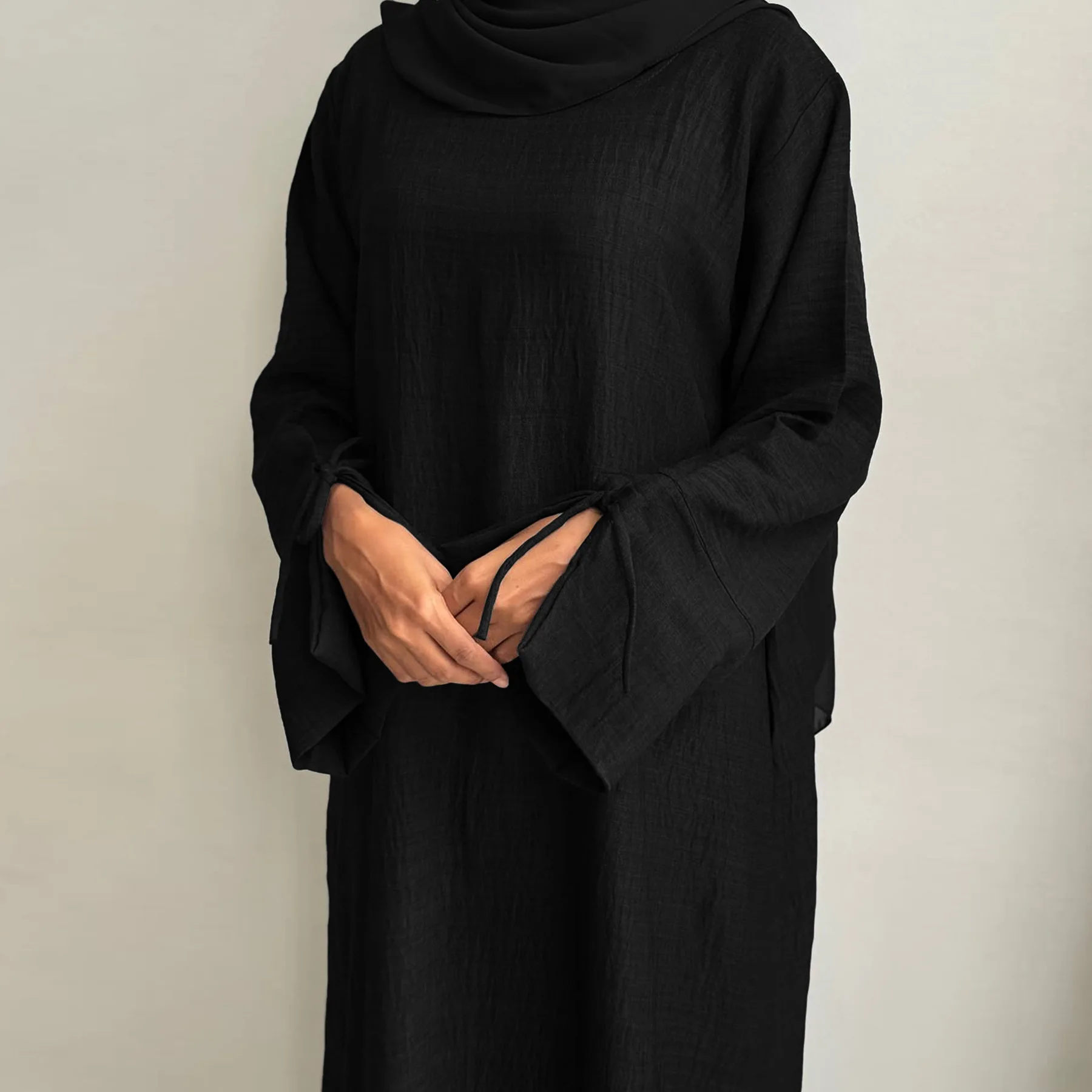 Vêtements de prière musulmans pour femmes, Kaftan, Robe musulmane, Abaya, Niqab, tiens imar, Ramadan, Dubaï, Turquie, Noir, 2025
