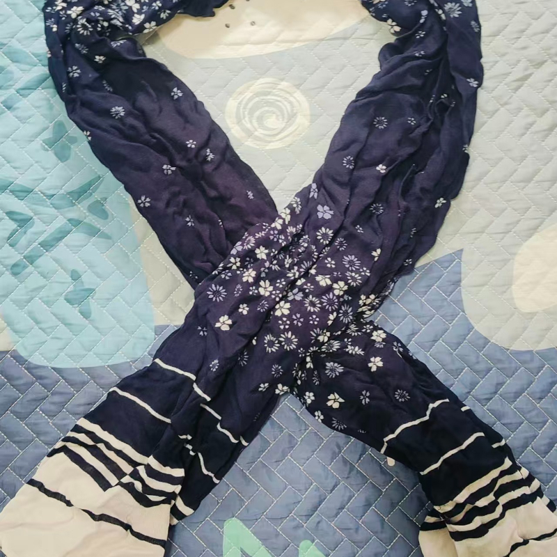 Écharpe bohème en coton et lin, imprimé Floral, châle Long léger, mode Vintage