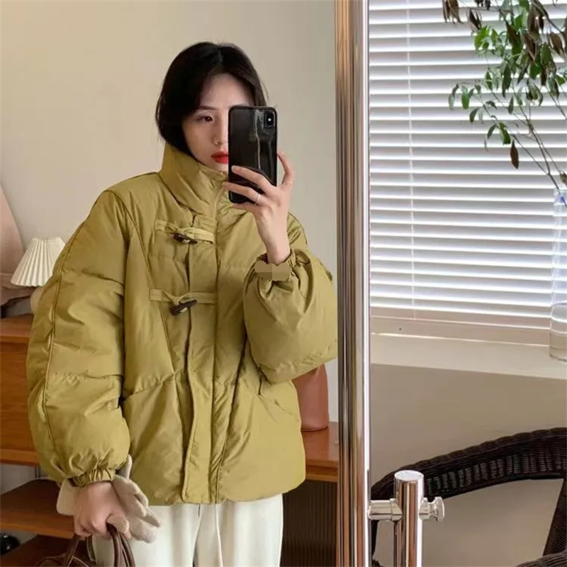 Veste courte rembourrée en coton à col montant pour femme, parkas chaudes épaisses, manteau vintage, nouvelle version coréenne, hiver